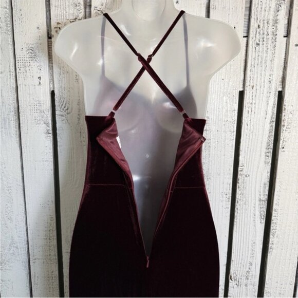 VTG Revelry Velvet Formal Dress Size 4 Maxi Red Goth Glam Y2K Vamp Whimsigoth - Picture 12 of 13